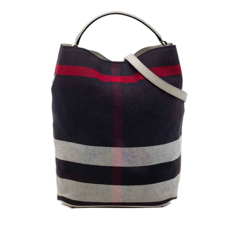 Pre-Loved Burberry Medium Mega Check Canvas Ashby Bucket Bag